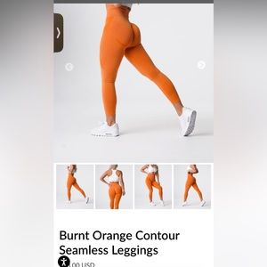 NVGTN Burnt Orange Contour Seamless Leggings Size S NWOT